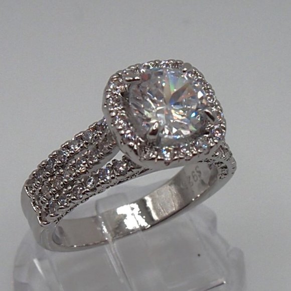 Ladies 2.50ctw Halo Bridal Diamond Ring, 18K White Gold - Picture 5 of 15
